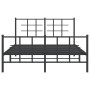 Black metal headboard and footboard bed frame 140x200 cm by vidaXL, Beds and slatted bases - Ref: Foro24-355580, Price: 114,9...