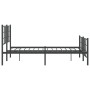 Black metal headboard and footboard bed frame 140x200 cm by vidaXL, Beds and slatted bases - Ref: Foro24-355580, Price: 114,9...