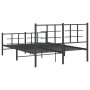 Black metal headboard and footboard bed frame 140x200 cm by vidaXL, Beds and slatted bases - Ref: Foro24-355580, Price: 114,9...