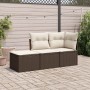 Three-piece garden sofa set and brown synthetic rattan cushions. by vidaXL, Garden sets - Ref: Foro24-3249312, Price: 190,62 ...