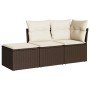 Three-piece garden sofa set and brown synthetic rattan cushions. by vidaXL, Garden sets - Ref: Foro24-3249312, Price: 190,82 ...