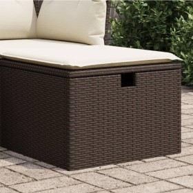 Gartenhocker mit Kissen synthetisches Rattan braun 55x55x37 cm von vidaXL, Hocker für den Außenbereich - Ref: Foro24-366205, ...