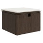 Gartenhocker mit Kissen synthetisches Rattan braun 55x55x37 cm von vidaXL, Hocker für den Außenbereich - Ref: Foro24-366205, ...