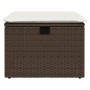 Gartenhocker mit Kissen synthetisches Rattan braun 55x55x37 cm von vidaXL, Hocker für den Außenbereich - Ref: Foro24-366205, ...