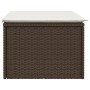 Gartenhocker mit Kissen synthetisches Rattan braun 55x55x37 cm von vidaXL, Hocker für den Außenbereich - Ref: Foro24-366205, ...