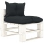 Garden pallet furniture 7 pcs wood anthracite cushions by vidaXL, Garden sets - Ref: Foro24-3052395, Price: 663,99 €, Discoun...