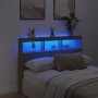 Bed headboard with LED Sonoma oak 140x17x102 cm by vidaXL, Headboards and footboards - Ref: Foro24-839198, Price: 101,99 €, D...