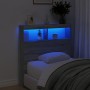 Cabecero de cama con luz LED gris Sonoma 100x17x102 cm de vidaXL, Cabeceros y pies de cama - Ref: Foro24-839187, Precio: 72,8...