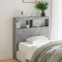 Concrete gray bed headboard with LED light 100x17x102 cm by vidaXL, Headboards and footboards - Ref: Foro24-839185, Price: 66...