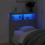 Concrete gray bed headboard with LED light 100x17x102 cm by vidaXL, Headboards and footboards - Ref: Foro24-839185, Price: 65...