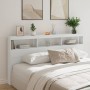 Cabecero de cama con luz LED blanco 200x17x102 cm de vidaXL, Cabeceros y pies de cama - Ref: Foro24-839217, Precio: 117,08 €,...