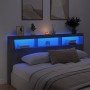 Concrete gray bed headboard with LED light 200x17x102 cm by vidaXL, Headboards and footboards - Ref: Foro24-839220, Price: 10...