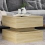 Coffee table with LED lights Sonoma oak 50x50x40 cm by vidaXL, Coffee table - Ref: Foro24-839856, Price: 77,99 €, Discount: %