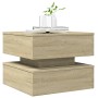 Coffee table with LED lights Sonoma oak 50x50x40 cm by vidaXL, Coffee table - Ref: Foro24-839856, Price: 73,87 €, Discount: %