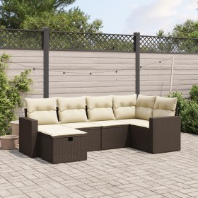 6-teilige Gartensofagarnitur und braune synthetische Rattankissen von vidaXL, Gartensets - Ref: Foro24-3263489, Preis: 411,79...