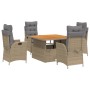 5-piece garden dining set with beige synthetic rattan cushions by vidaXL, Garden sets - Ref: Foro24-3277485, Price: 700,18 €,...