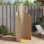 PE rattan and beige acacia outdoor shower 100x100x241.5 cm by vidaXL, Pool and spa accessories - Ref: Foro24-368214, Price: 3...