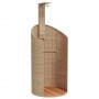 PE rattan and beige acacia outdoor shower 100x100x241.5 cm by vidaXL, Pool and spa accessories - Ref: Foro24-368214, Price: 3...