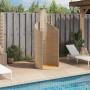 PE rattan and beige acacia outdoor shower 100x100x241.5 cm by vidaXL, Pool and spa accessories - Ref: Foro24-368214, Price: 3...