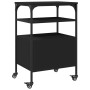 Printer stand 3 levels black wood 50x40x76 cm by vidaXL, Printer supports - Ref: Foro24-842291, Price: 74,17 €, Discount: %