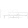 Metal bed frame with headboard and footboard white 183x213 cm by vidaXL, Beds and slatted bases - Ref: Foro24-376298, Price: ...