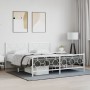 Metal bed frame with headboard and footboard white 183x213 cm by vidaXL, Beds and slatted bases - Ref: Foro24-376298, Price: ...