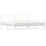 Metal bed frame with headboard and footboard white 183x213 cm by vidaXL, Beds and slatted bases - Ref: Foro24-376298, Price: ...