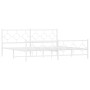 Estructura cama metal con cabecero y estribo blanco 200x200 cm de vidaXL, Camas y somieres - Ref: Foro24-376300, Precio: 139,...