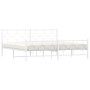 Estructura cama metal con cabecero y estribo blanco 200x200 cm de vidaXL, Camas y somieres - Ref: Foro24-376300, Precio: 139,...