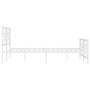 Estructura cama metal con cabecero y estribo blanco 200x200 cm de vidaXL, Camas y somieres - Ref: Foro24-376300, Precio: 139,...