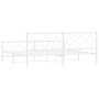 Estructura cama metal con cabecero y estribo blanco 200x200 cm de vidaXL, Camas y somieres - Ref: Foro24-376300, Precio: 139,...