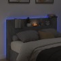 Cabecero de cama con luz LED gris hormigón 160x16,5x103,5 cm de vidaXL, Cabeceros y pies de cama - Ref: Foro24-839255, Precio...