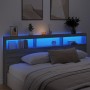 Bed headboard with LED light Sonoma gray 220x17x102 cm by vidaXL, Headboards and footboards - Ref: Foro24-839229, Price: 123,...