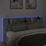 Concrete gray bed headboard with LED light 220x16.5x103.5 cm by vidaXL, Headboards and footboards - Ref: Foro24-839276, Price...