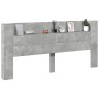 Concrete gray bed headboard with LED light 220x16.5x103.5 cm by vidaXL, Headboards and footboards - Ref: Foro24-839276, Price...