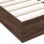 Brown oak engineered wood bed frame 75x190 cm by vidaXL, Beds and slatted bases - Ref: Foro24-839643, Price: 102,58 €, Discou...