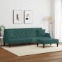 2-Sitzer-Schlafsofa und dunkelgrüne Samthockerkissen von vidaXL, Sofas - Ref: Foro24-3216221, Preis: 310,55 €, Rabatt: %