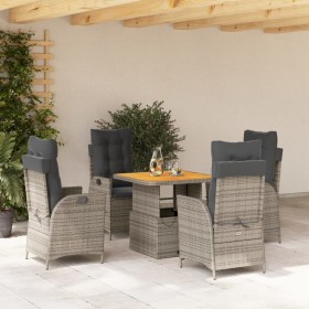 5-piece garden dining set with gray synthetic rattan cushions by vidaXL, Garden sets - Ref: Foro24-3277458, Price: 627,91 €, ...