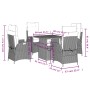 5-piece garden dining set with gray synthetic rattan cushions by vidaXL, Garden sets - Ref: Foro24-3277458, Price: 626,78 €, ...