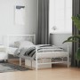 White metal bed frame with headboard and footboard 100x190 cm by vidaXL, Beds and slatted bases - Ref: Foro24-376287, Price: ...