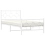 White metal bed frame with headboard and footboard 100x190 cm by vidaXL, Beds and slatted bases - Ref: Foro24-376287, Price: ...