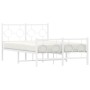 Metal bed frame with headboard and white footboard 120x200 cm by vidaXL, Beds and slatted bases - Ref: Foro24-376291, Price: ...