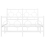 Metal bed frame with headboard and white footboard 120x200 cm by vidaXL, Beds and slatted bases - Ref: Foro24-376291, Price: ...