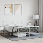 Estructura cama metal cabecero y estribo blanco 140x190 cm de vidaXL, Camas y somieres - Ref: Foro24-376293, Precio: 120,64 €...