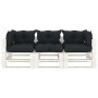 3-seater wooden garden pallet sofa with anthracite cushions by vidaXL, Outdoor sofas - Ref: Foro24-3052377, Price: 306,72 €, ...