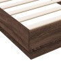 Oak brown engineered wood bed frame 100x200 cm by vidaXL, Beds and slatted bases - Ref: Foro24-839601, Price: 109,87 €, Disco...