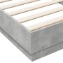 Estructura de cama madera de ingeniería gris hormigón 100x200cm de vidaXL, Camas y somieres - Ref: Foro24-839598, Precio: 106...