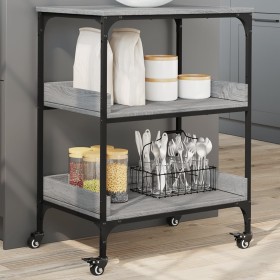 Sonoma gray engineered wood kitchen cart 60x41x80.5 cm by vidaXL, Kitchen and dining carts - Ref: Foro24-842404, Price: 65,99...