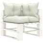 2-Sitzer-Palettensofa für den Holzgarten mit beigen Kissen von vidaXL, Outdoor-Sofas - Ref: Foro24-3052424, Preis: 213,15 €, ...