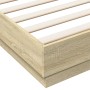 Sonoma oak engineered wood bed frame 180x200 cm by vidaXL, Beds and slatted bases - Ref: Foro24-3209837, Price: 133,71 €, Dis...